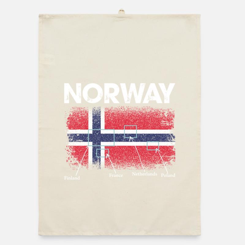 Norway Flag Map Design Organic dish towel