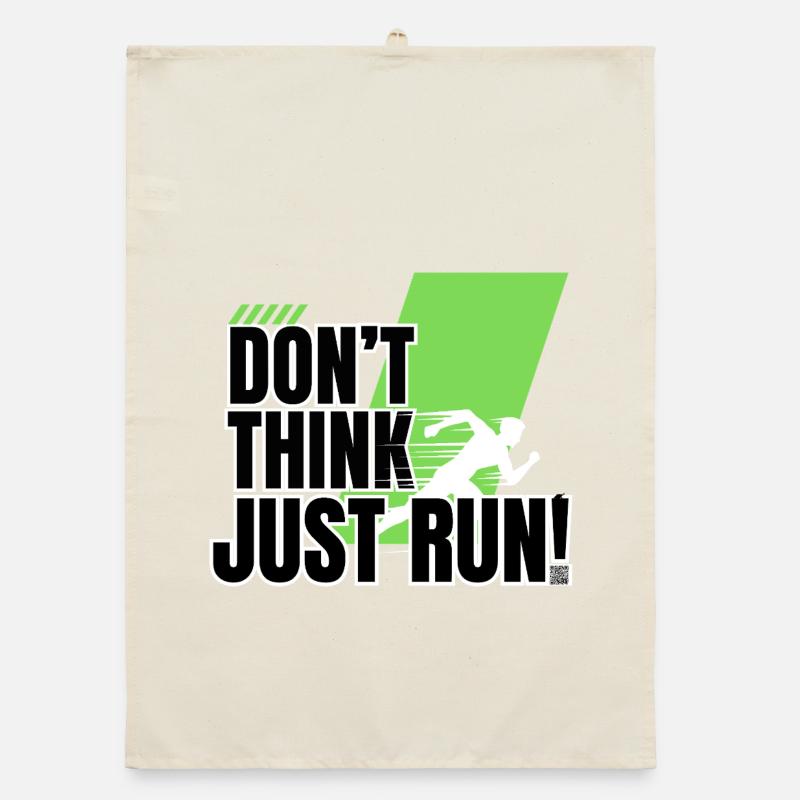 Don't think, just run! Organic Geschirrtuch