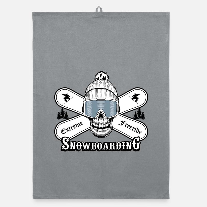 Graphique de crâne de snowboard Torchon bio