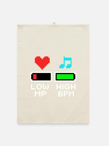 NIEDRIGE MP HOHE BPM Pixel Art Gaming Musik - Organic Geschirrtuch - Natur - Vorne