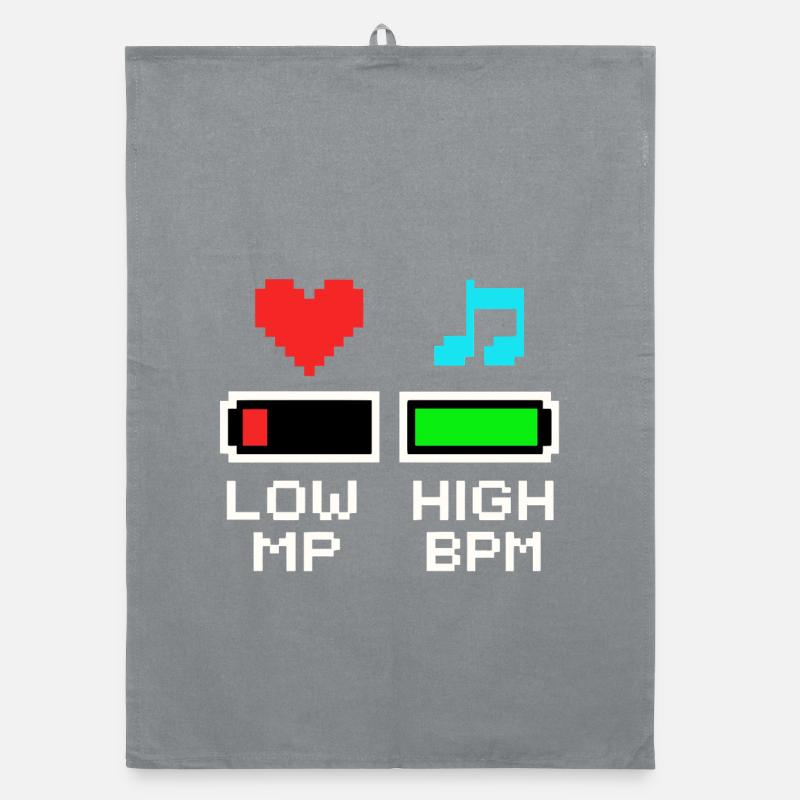 NIEDRIGE MP HOHE BPM Pixel Art Gaming Musik Organic Geschirrtuch