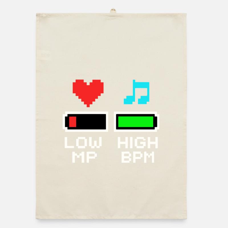 NIEDRIGE MP HOHE BPM Pixel Art Gaming Musik Organic Geschirrtuch