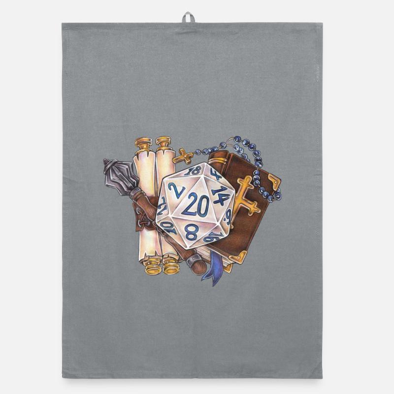 Clerc de dés de table RPG D20 Cadeau Torchon bio