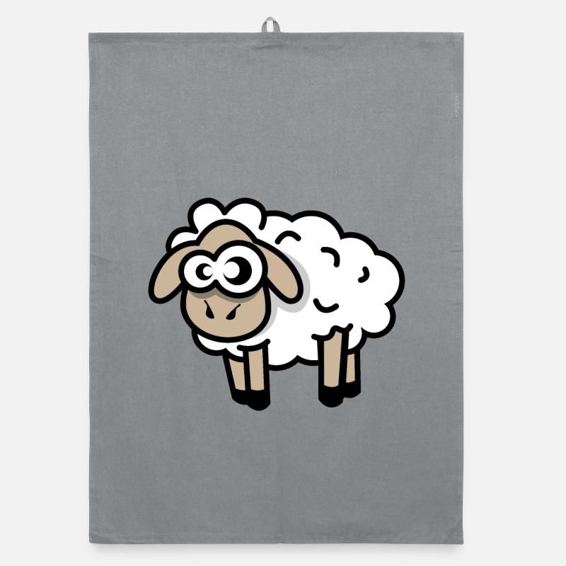 sheep comic funny cool cartoon sheep icon Organic dish towel