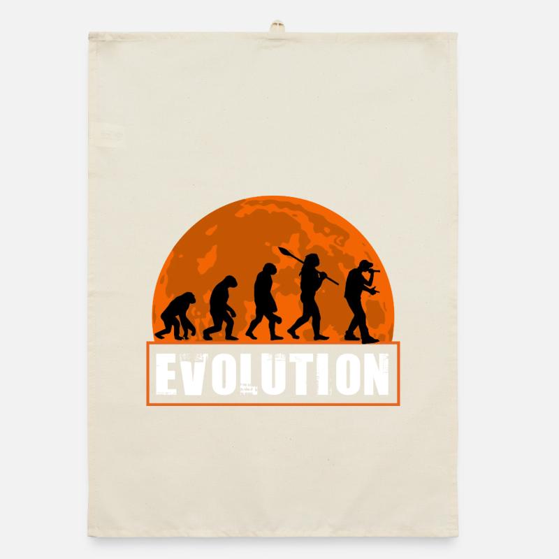 Lustiger Rapper der menschlichen Evolution Organic Geschirrtuch