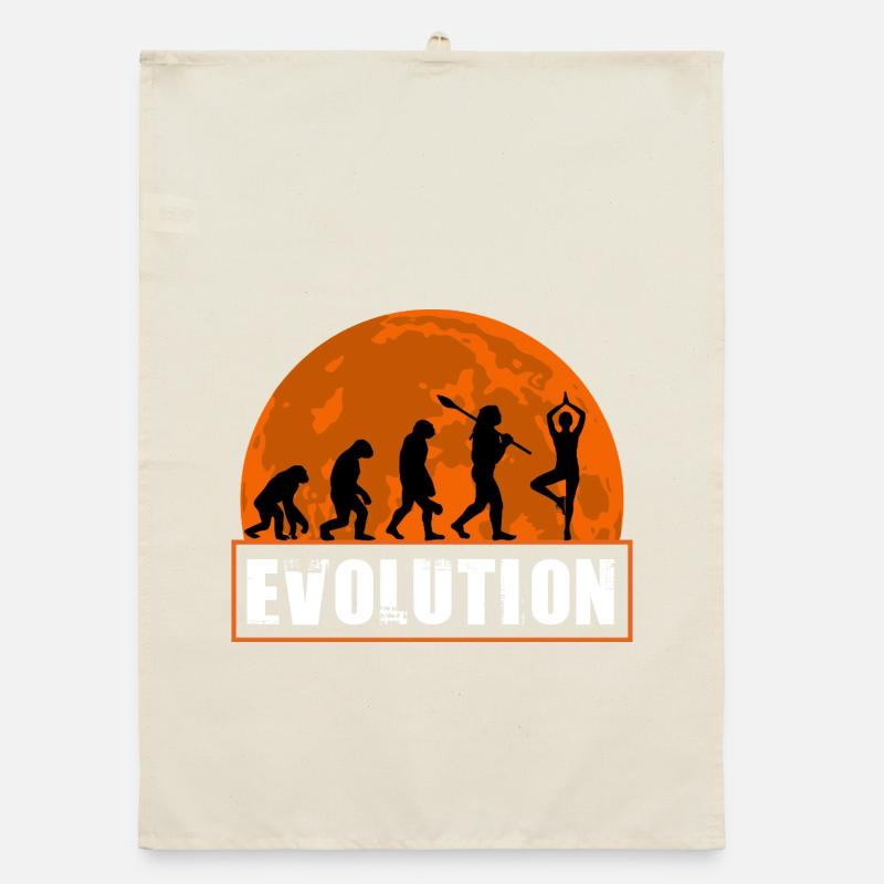 Yoga Lover Shirt Funny Human Evolution Gift Organic dish towel