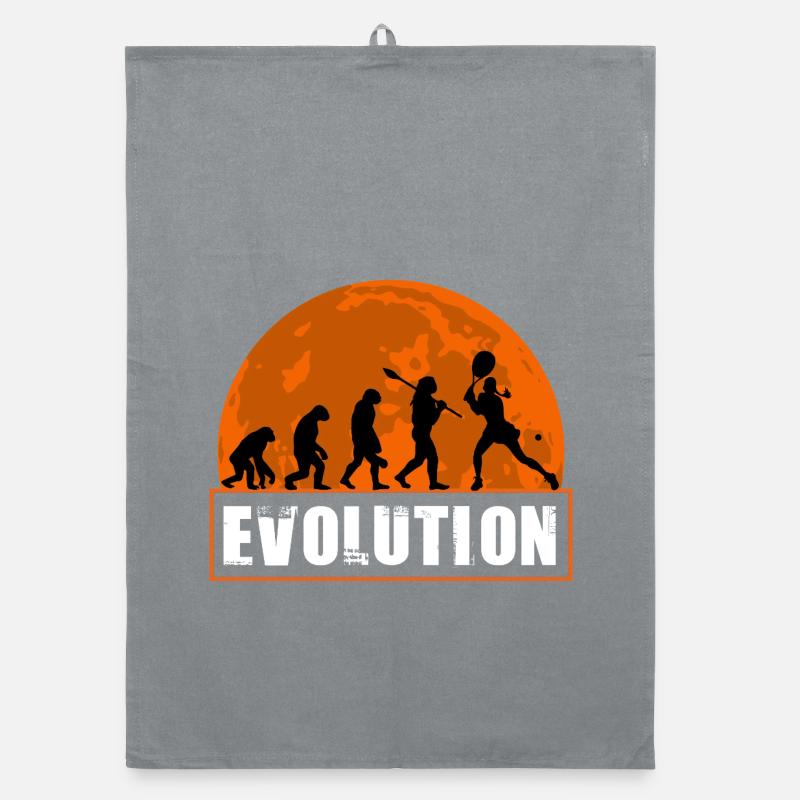 Tennis Evolution Joueuse Féminine Art rétro au coucher de soleil Torchon bio