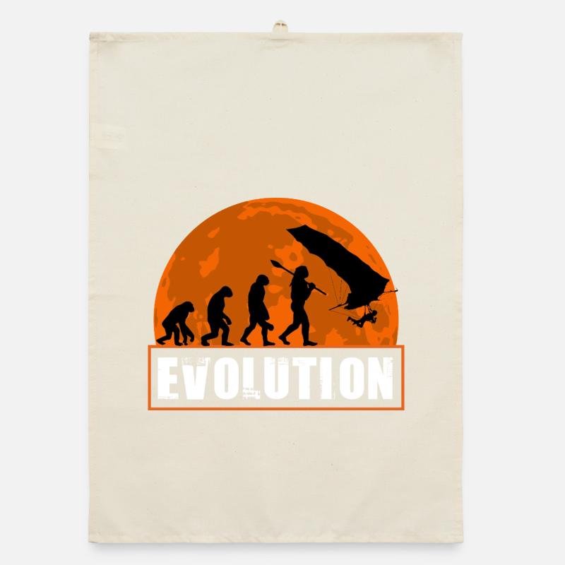 Evolution of Hang Glider Pilot Sunset Design Organic dish towel