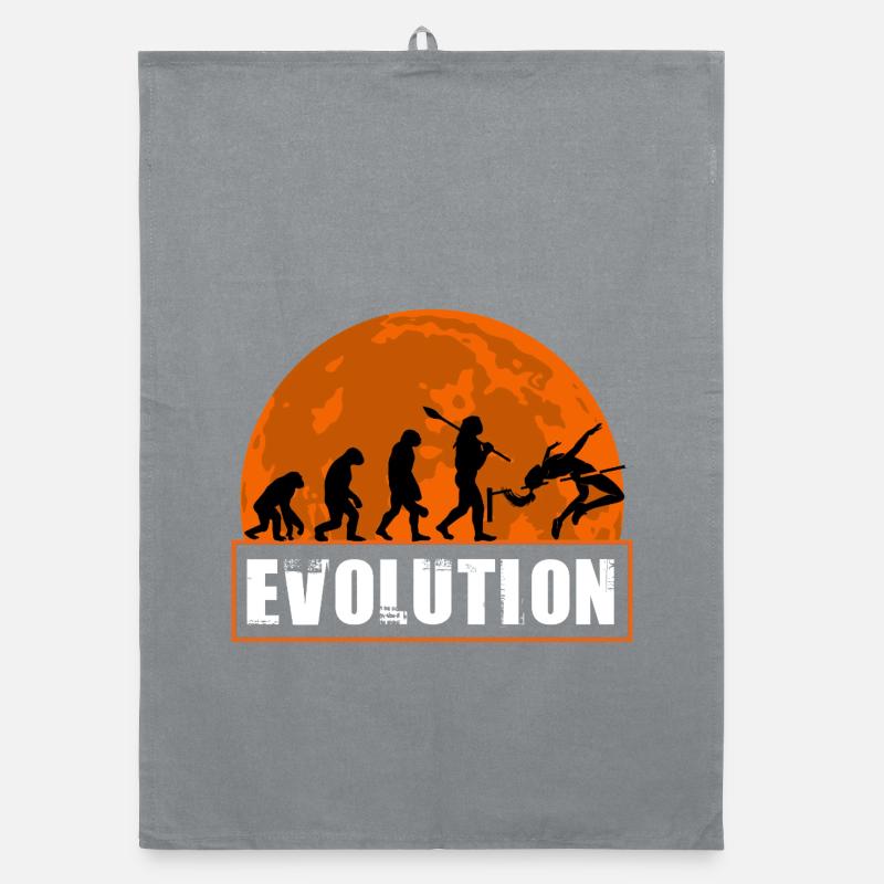 High Jumping Evolution Retro Athlete Silhouette Organic dish towel