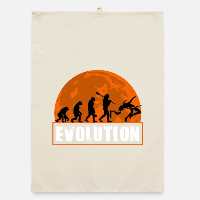 High Jumping Evolution Retro Athlete Silhouette Organic dish towel