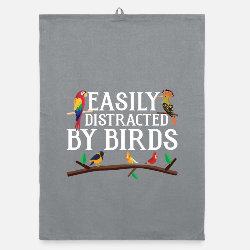 Facilement distrait par les oiseaux Torchon bio