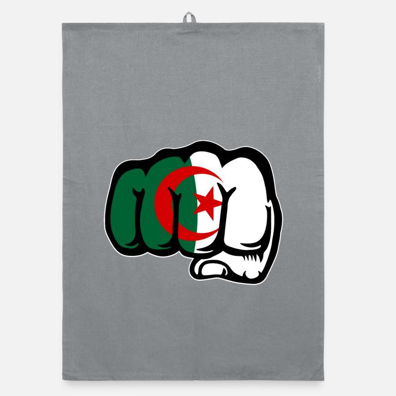 Drapeau de l’Algérie Main Poing Torchon bio