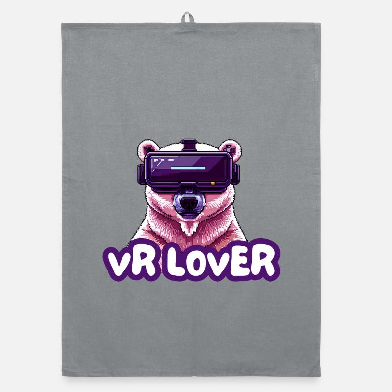 VR Bear with Virtual Reality Glasses Organic dish towel