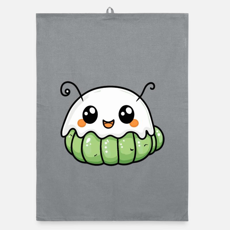 Worm Halloween Ghost Organic dish towel