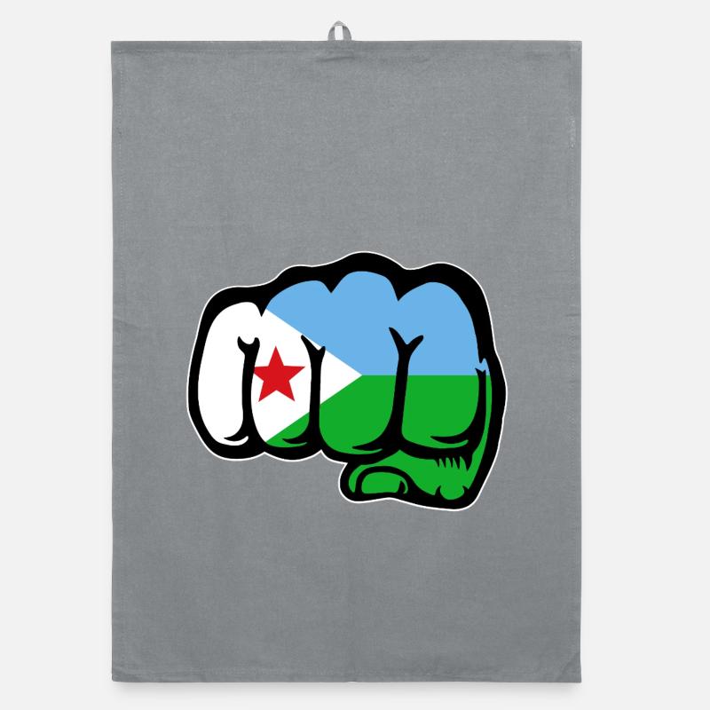 Poing du drapeau de Djibouti Torchon bio