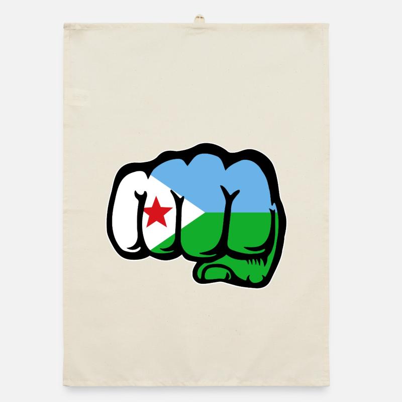 Dschibuti Flagge Faust Organic Geschirrtuch