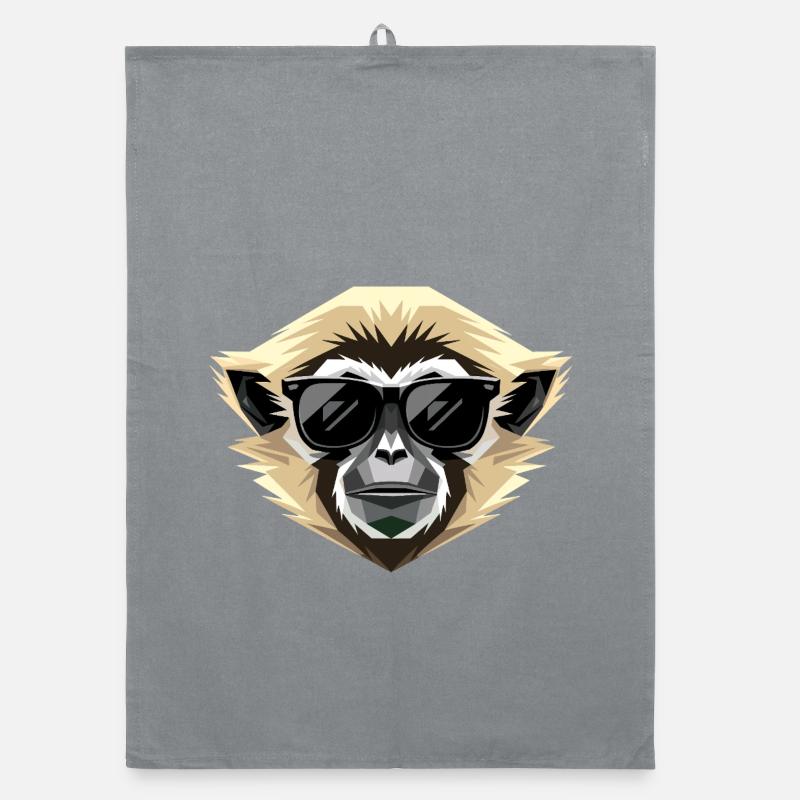 Gibbon Monkey Whitehand Gibbon Monkey Cute Lar Gibbons Organic dish towel