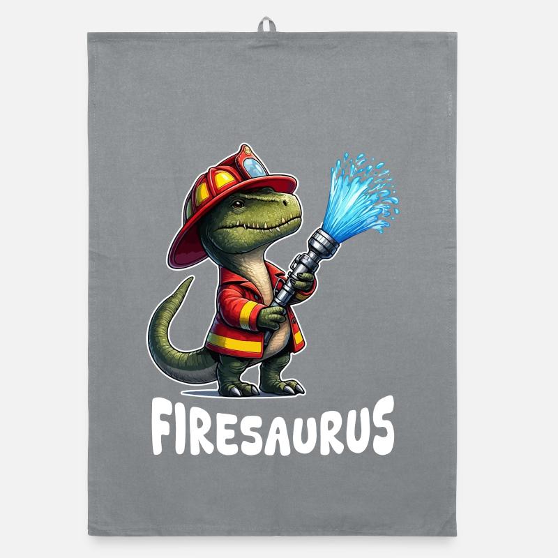 Firesaurus Feuerwehrmann Maskottchen Organic Geschirrtuch