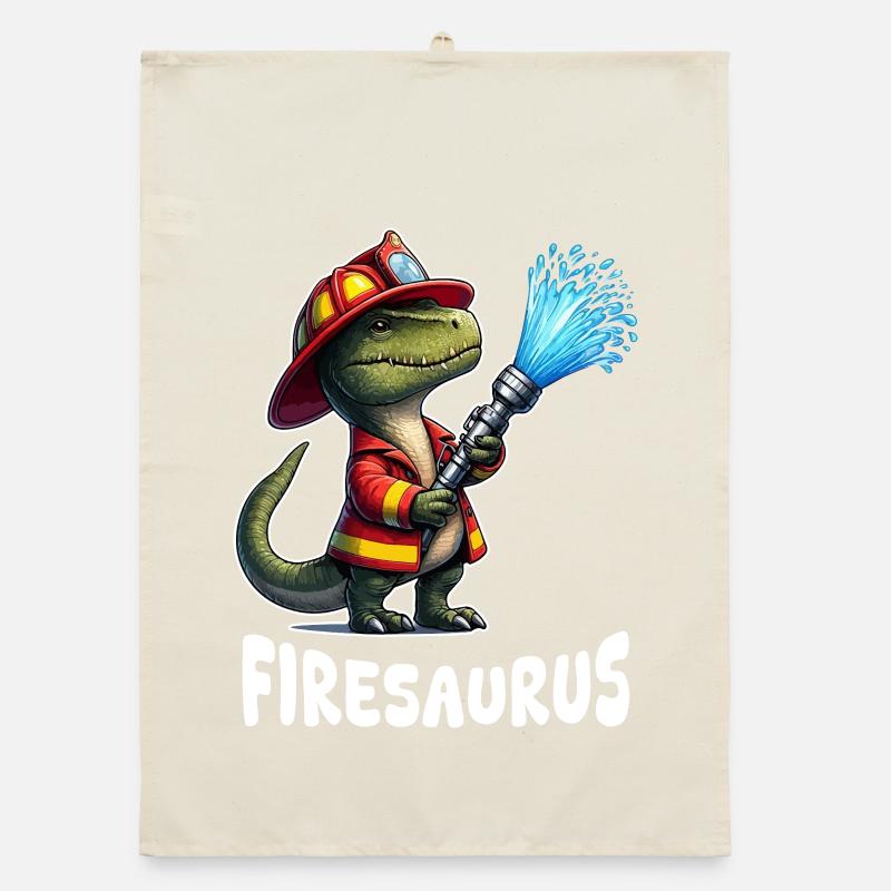 Firesaurus Pompier Mascotte Torchon bio