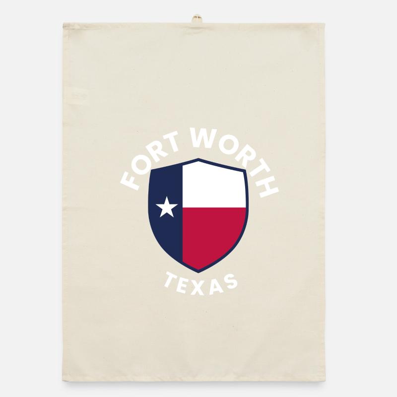 Fort Worth Texas Shield Pride Organic dish towel
