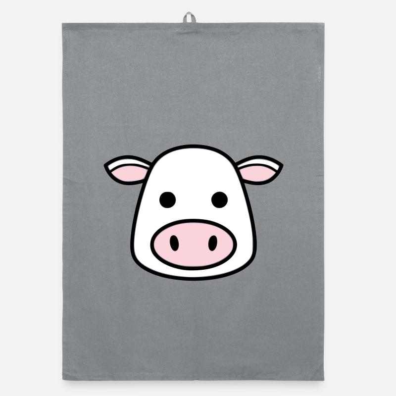 Mignonne Tête de Vache Visage Vector de la BD Torchon bio
