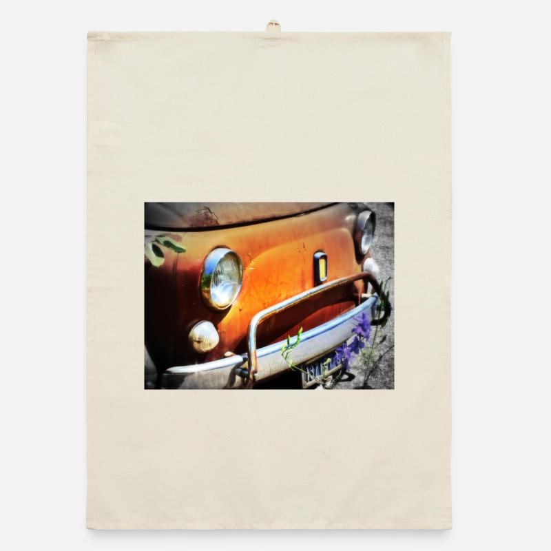Rostiges Oldtimer Front Design Organic Geschirrtuch