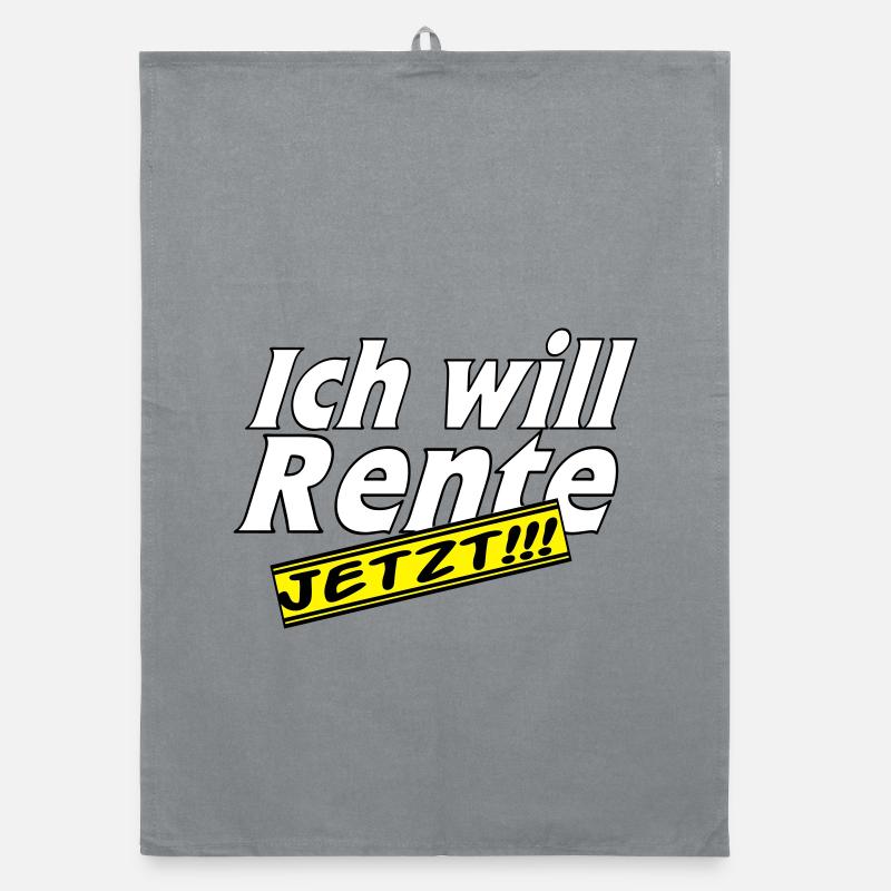 Fun Party Spruch Statement ich will Rente (25) Organic Geschirrtuch