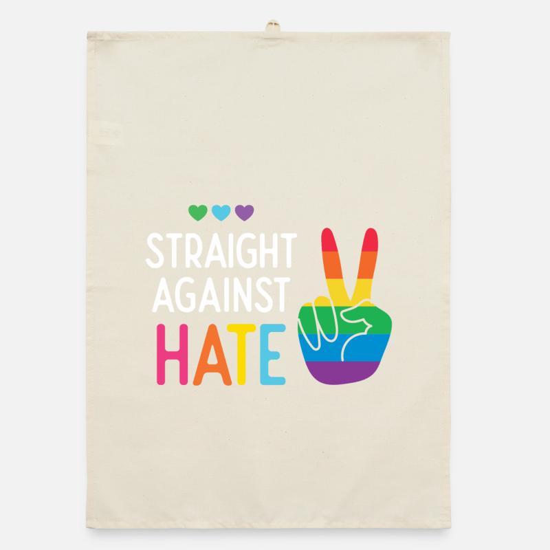 LGBT Pride Month - Straight Against Hate Organic dish towel