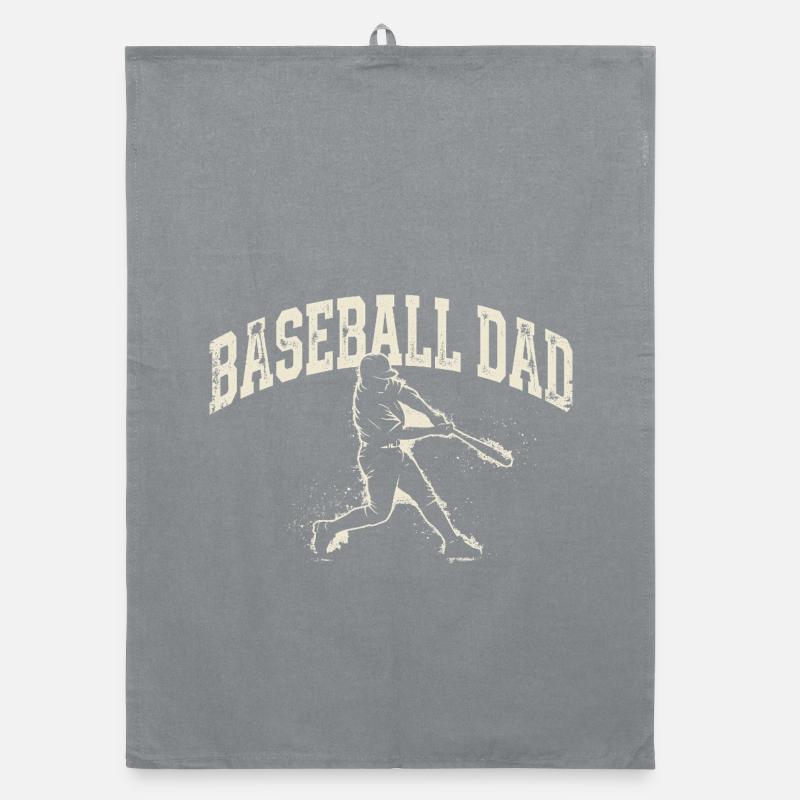 Silhouette rétro du Père du baseball Torchon bio