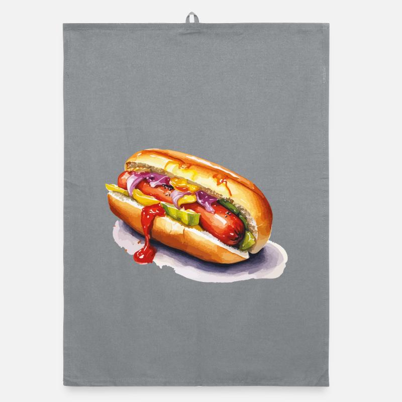 Colored hot dog Organic dish towel