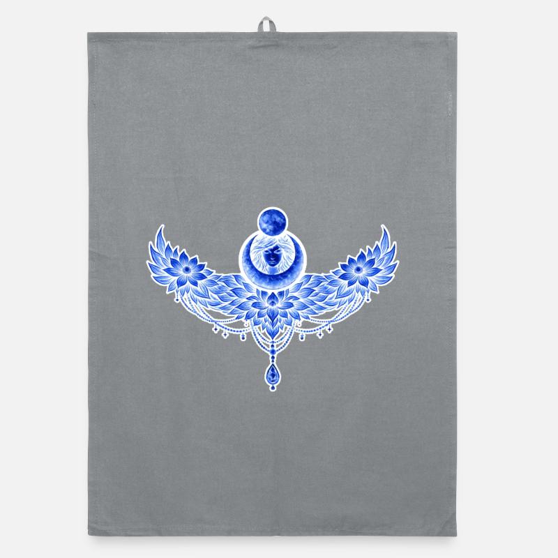 Blue winged moon Organic dish towel