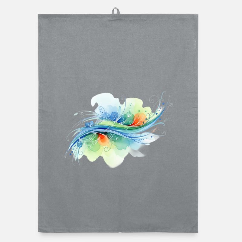 Formes fluides : conception abstraite à l’aquarelle Torchon bio