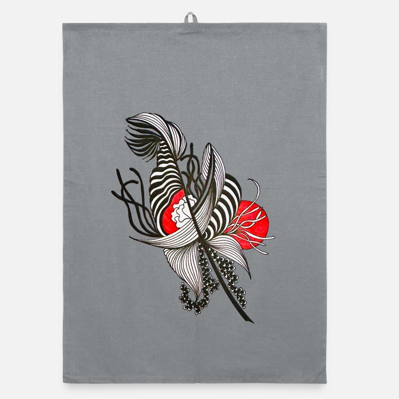 Fleur rayée contrastée Torchon bio