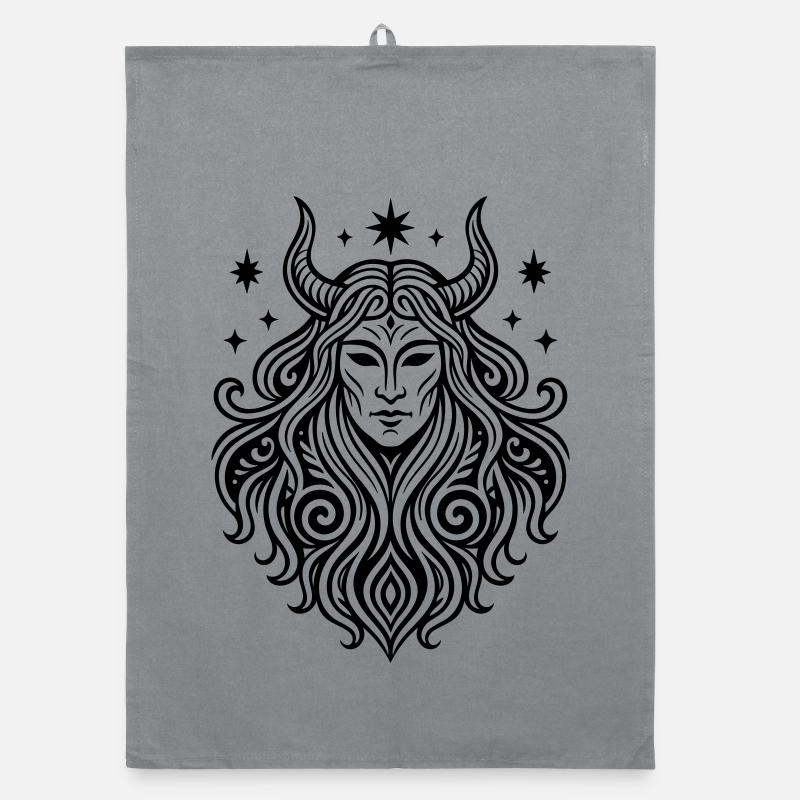 Rauhnächte Perchten Mask Pagan Symbol Organic dish towel