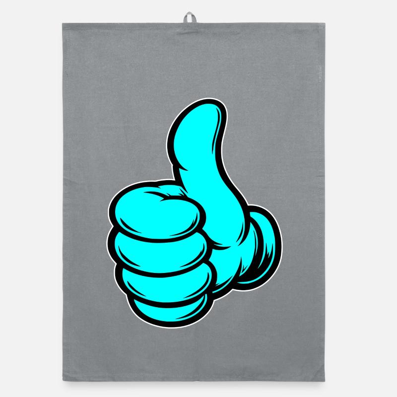 OK Comic Daumenhoch Handsymbol  Organic Geschirrtuch