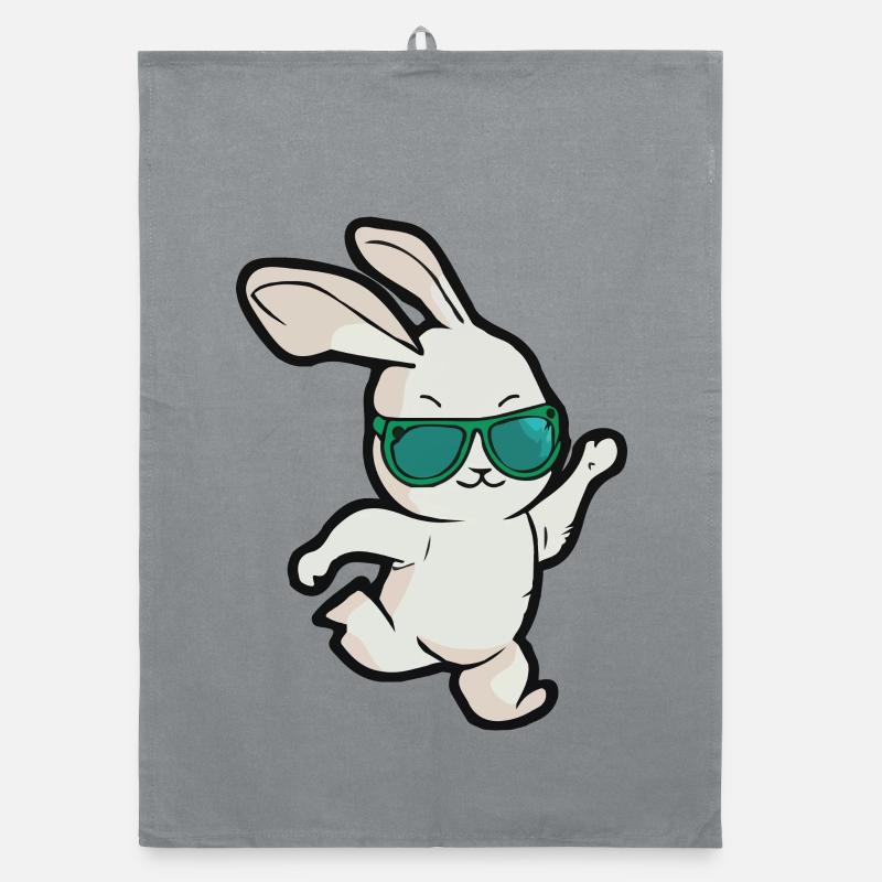 Sunglasses Easter Bunny Dances Organic dish towel