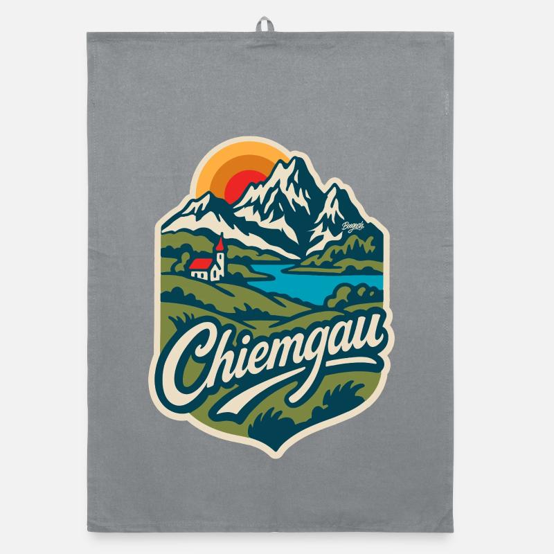 Chiemgau Paysage alpin Bavière - Torchon bio - bruyère