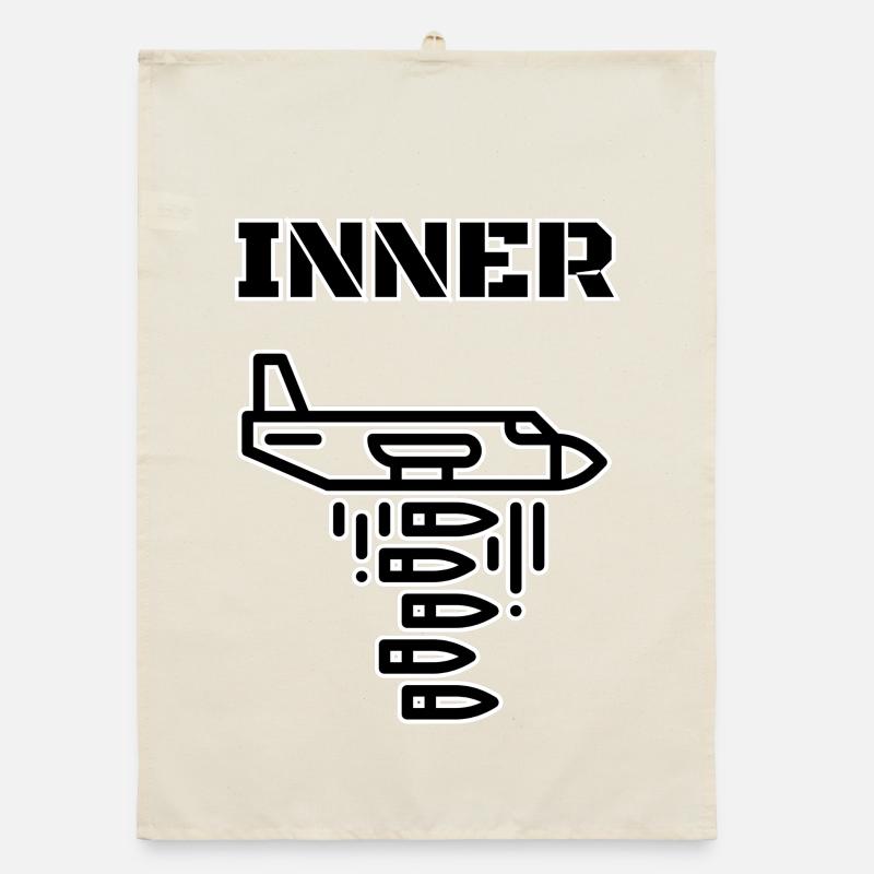 Inner War – Airplane Bombs Graphic Design Organic dish towel