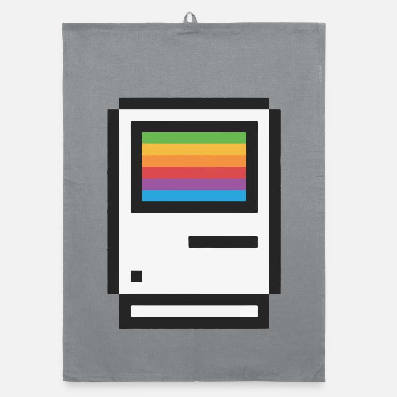 Retro Rainbow Gradient T-Shirt Design Organic dish towel