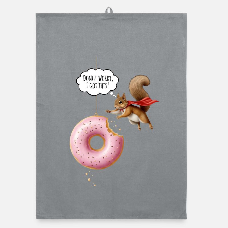 Niedliche Eichhörnchen mit Donut Organic Geschirrtuch