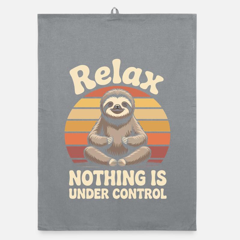 Relax Sloth Zen Sunset Organic dish towel