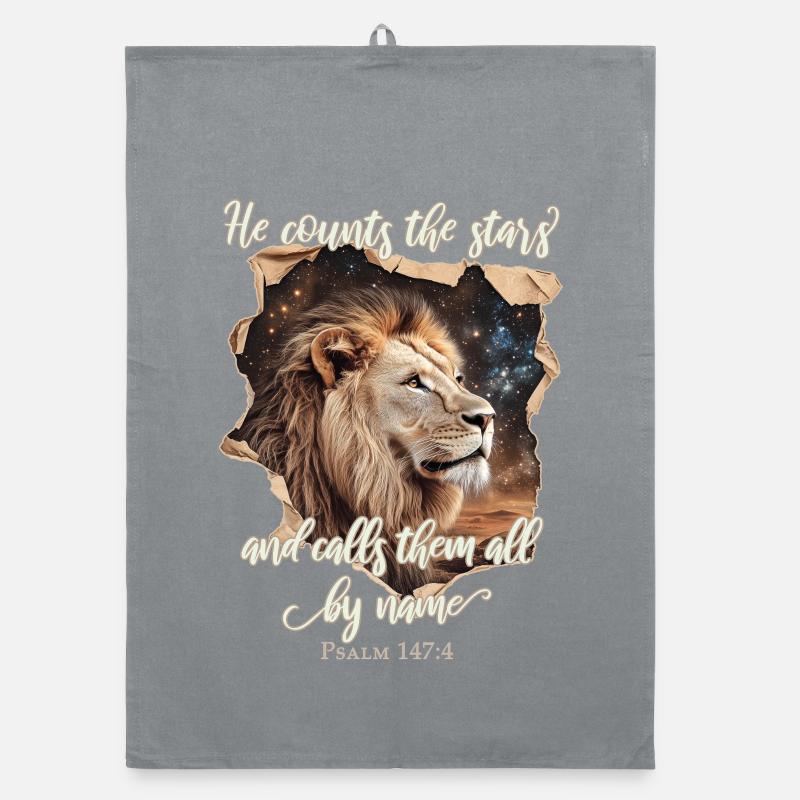Leo Bible Verse Christian Organic dish towel