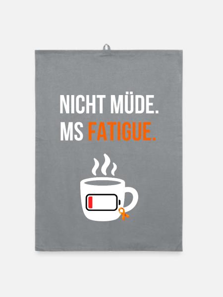 Nicht müde – MS Fatigue bei Multipler Sklerose - Organic Geschirrtuch - Grau - Vorne