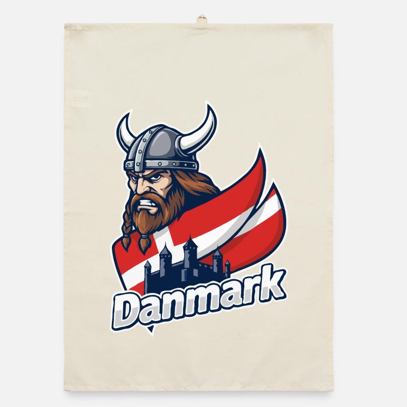 Emblème viking du Danemark Torchon bio
