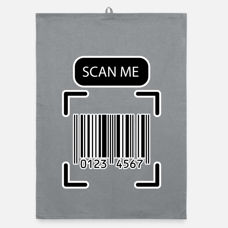 SCAN ME Barcode Lustiges Design Organic Geschirrtuch