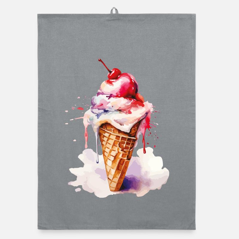 Aquarell Eiscreme Tropfen Kunst Cone Torchon bio