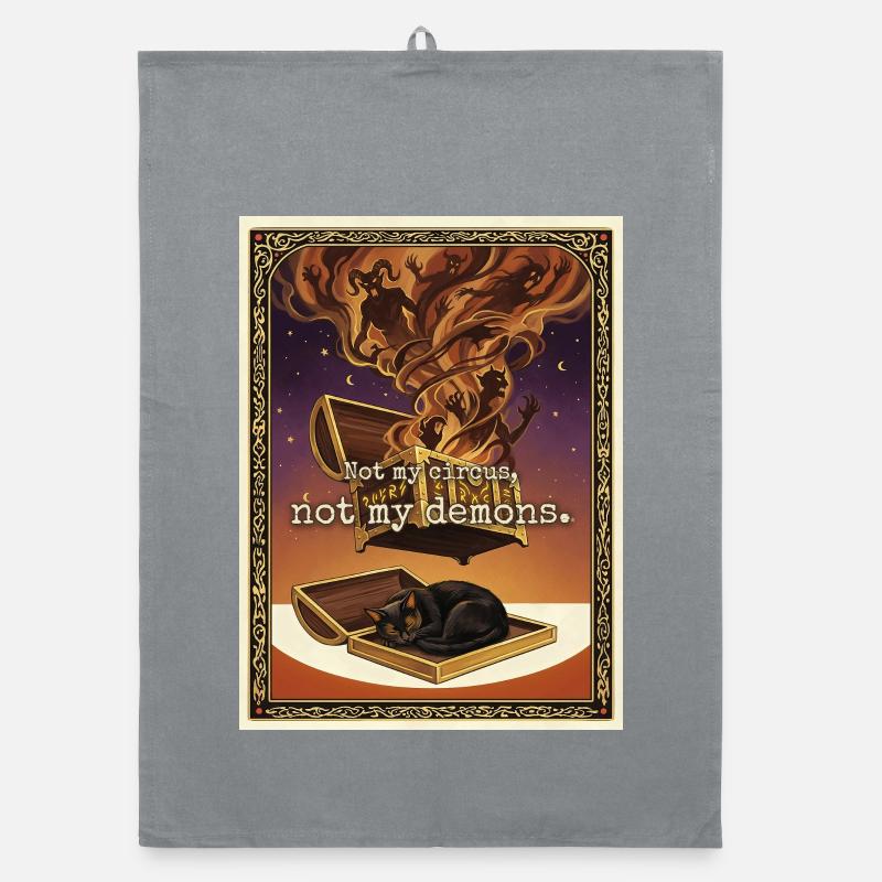 Not My Demons Cat Organic dish towel