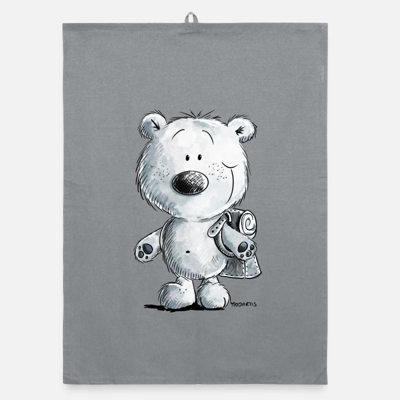Schoolchild polar bear I schooling 1st class gift Organic dish towel