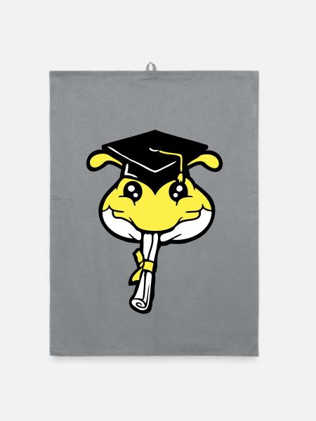Caterpillar High School Graduation Passed College Worm - Organic dish towel - grey - Front