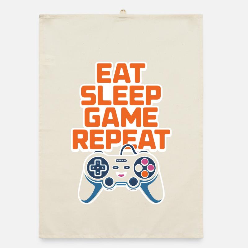 Eat Sleep Game Repeat Organic dish towel